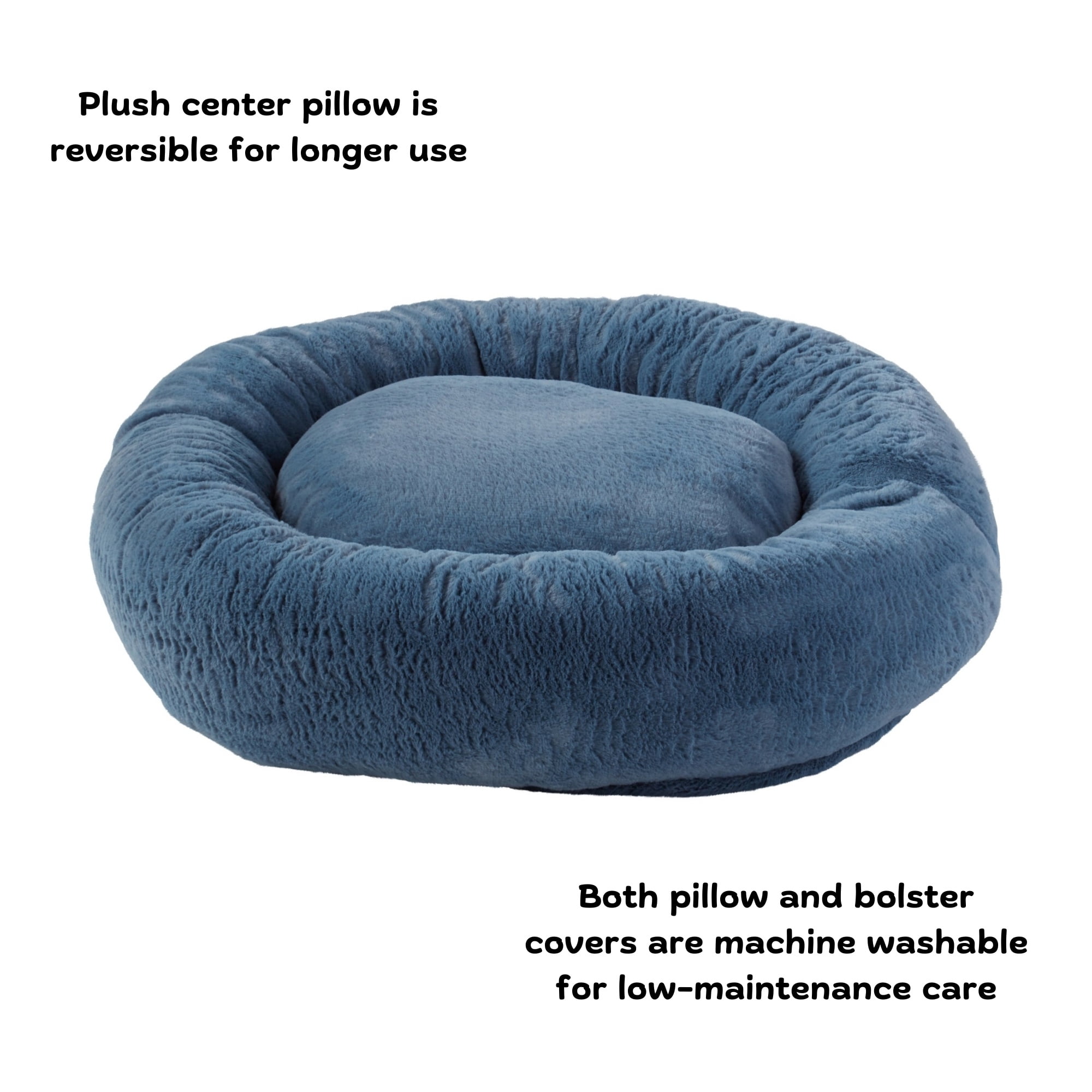 Ryder Faux Fur Cuddler Donut Bed, Medium, Kerry Blue