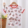 thumbnail image 2 of TOWED22 Newborn Infant Toddler Baby Boy Clothes 2pcs Dinosaur Truck Print Round Neck Short Sleeve Shirt Elastic Shorts Outfits(Red,18-24 M), 2 of 4