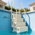 thumbnail image 2 of Adjustable Above Ground Pool Ladder with 4 Non-Slip Steps & Dual Handrails, Cream White HDPE Pool Entry Steps, 396 lbs Capacity, 46.1"-57.9" Height for Outdoor Patio Pools, 2 of 7