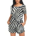thumbnail image 4 of joogoo Women's Pajama Set Zebra Pattern Short Sleepwear Loungewear with Pockets XL, 4 of 7