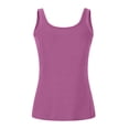thumbnail image 4 of TARIENDY Plus Size Tank Tops for Women with Padded Lined U Neck Ribbed Basic Tanks Wide Straps Sleeveless Shirts with Built in Bra Purple XXXXXXL, 4 of 9