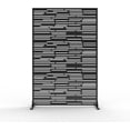 thumbnail image 1 of YUSAZENS Galvanized Steel Outdoor Privacy Screen, 3-Piece Set, Weather Resistant for Patio Backyard Black, 1 of 7