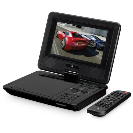 GPX - 7" Widescreen Portable DVD Player with Swivel Screen - Black