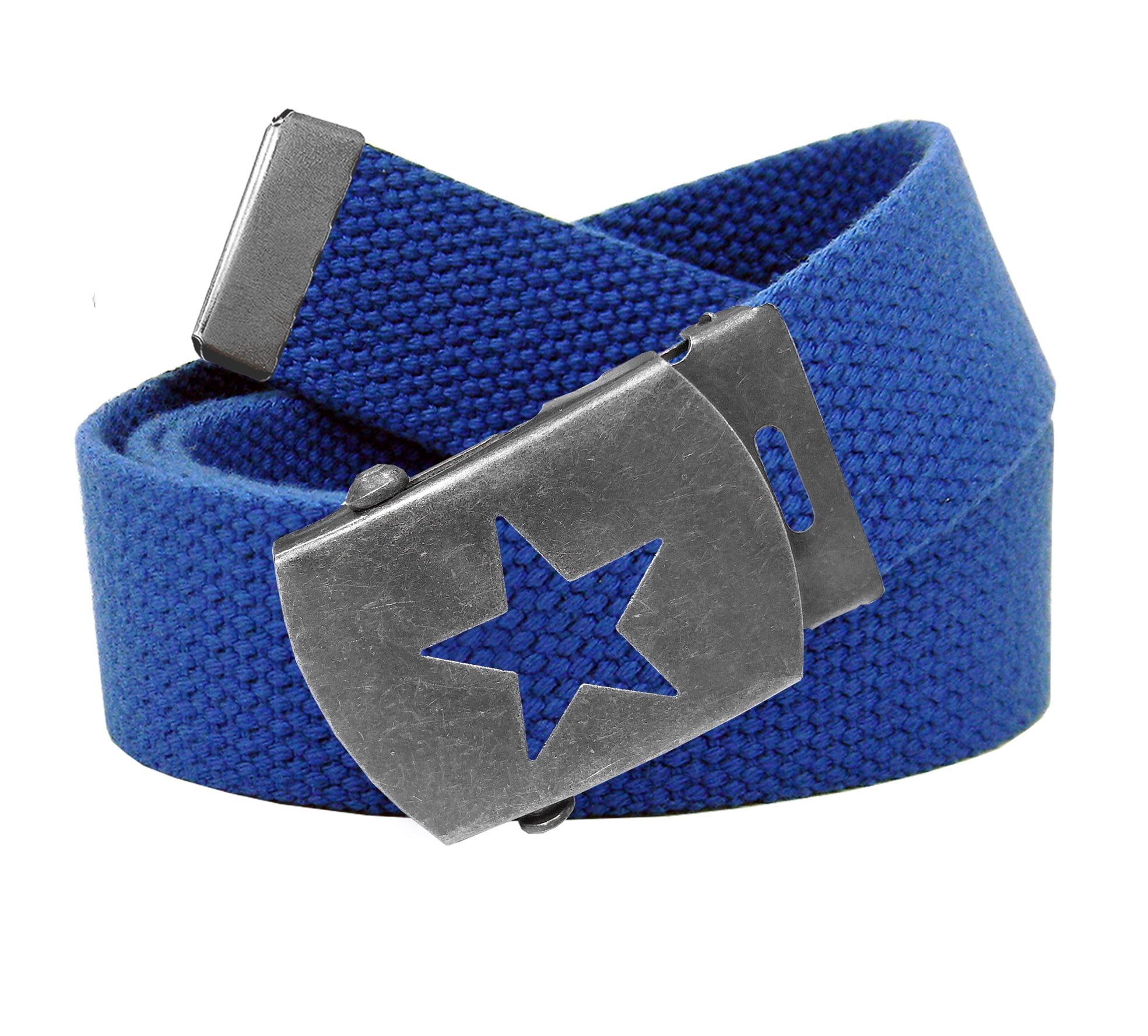 Build A Belt Men's Distressed Silver Star Slider Military Belt Buckle