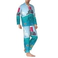 thumbnail image 3 of Kll Lighthouse Sea Port Sleepwear Mens Flannel Pajamas,Long Cotton Pj Set, 3 of 9