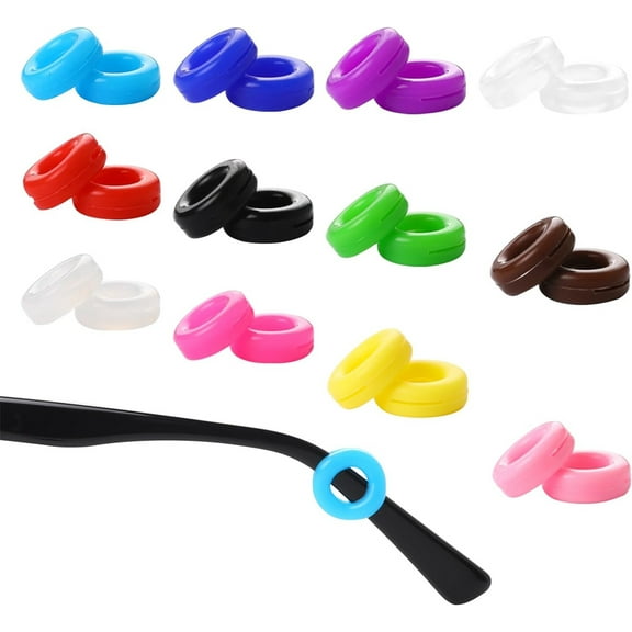 Bexikou 12 Pairs Glasses Ear Pads,Silicone Eyeglasses Temple Grips Retainer,Anti-Slip Multicolor Ear Pad Sunglasses Ear Pad,Glasses Ear Cushion for Kids and Adults Sunglasses