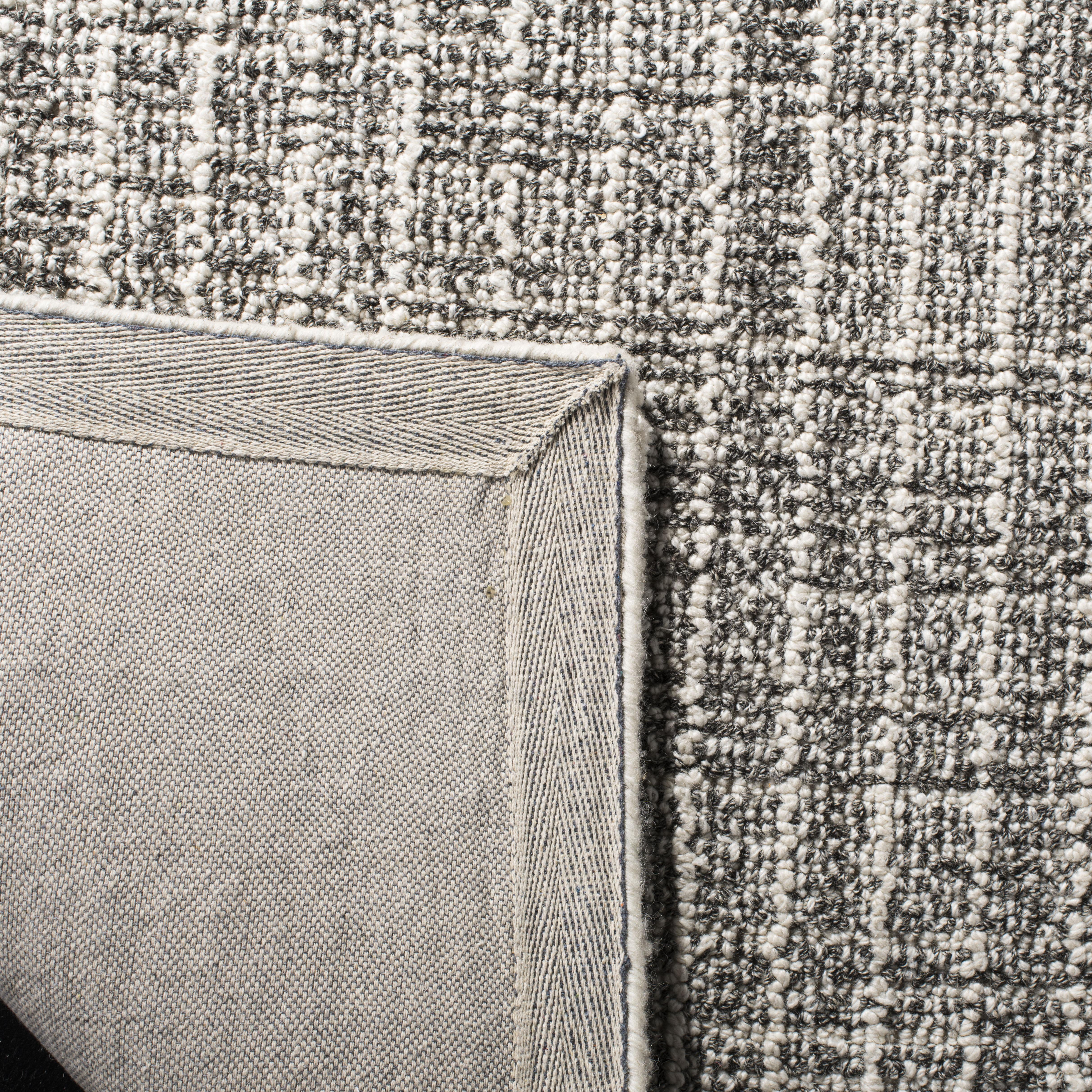 SAFAVIEH Abstract Dani Striped Area Rug, Ivory/Black, 6' x 6' Square