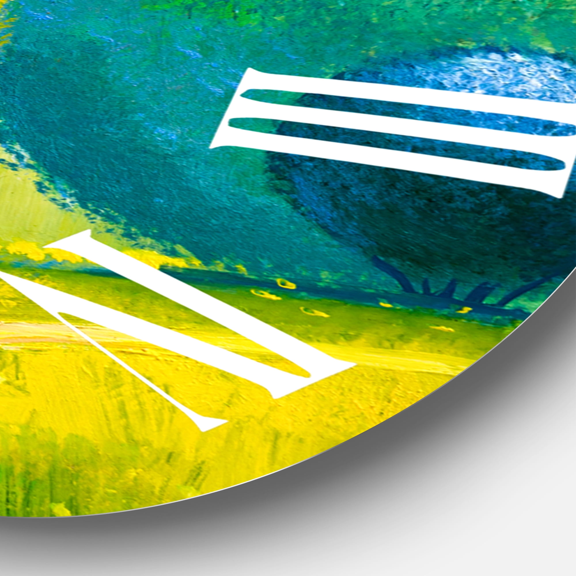 Designart 'Colourful Ornamental Trees Iii' Modern Wall Clock