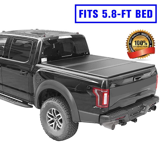 Vingtank 5 8ft Hard Tri Fold Fiberglass Panel Pickup Cover Black Walmart Com Walmart Com