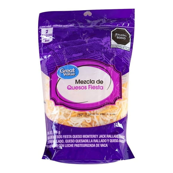 Queso Great Value rallado fiesta 226 g