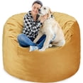 thumbnail image 3 of 3FT Bean Bag Chair Bean Bag Chairs for Adults Bean Bag with Filler Big Beanbag Chair for Gaming Large Memory Foam Bean Bags with Dutch Velet Cover for Living Room Bedroom,(36×36×24")-Mustard, 3 of 14