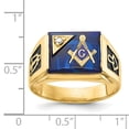 thumbnail image 5 of 14K Yellow Gold Ring Band Themed Men's Diamond Round Cushion Rectangle, 5 of 5
