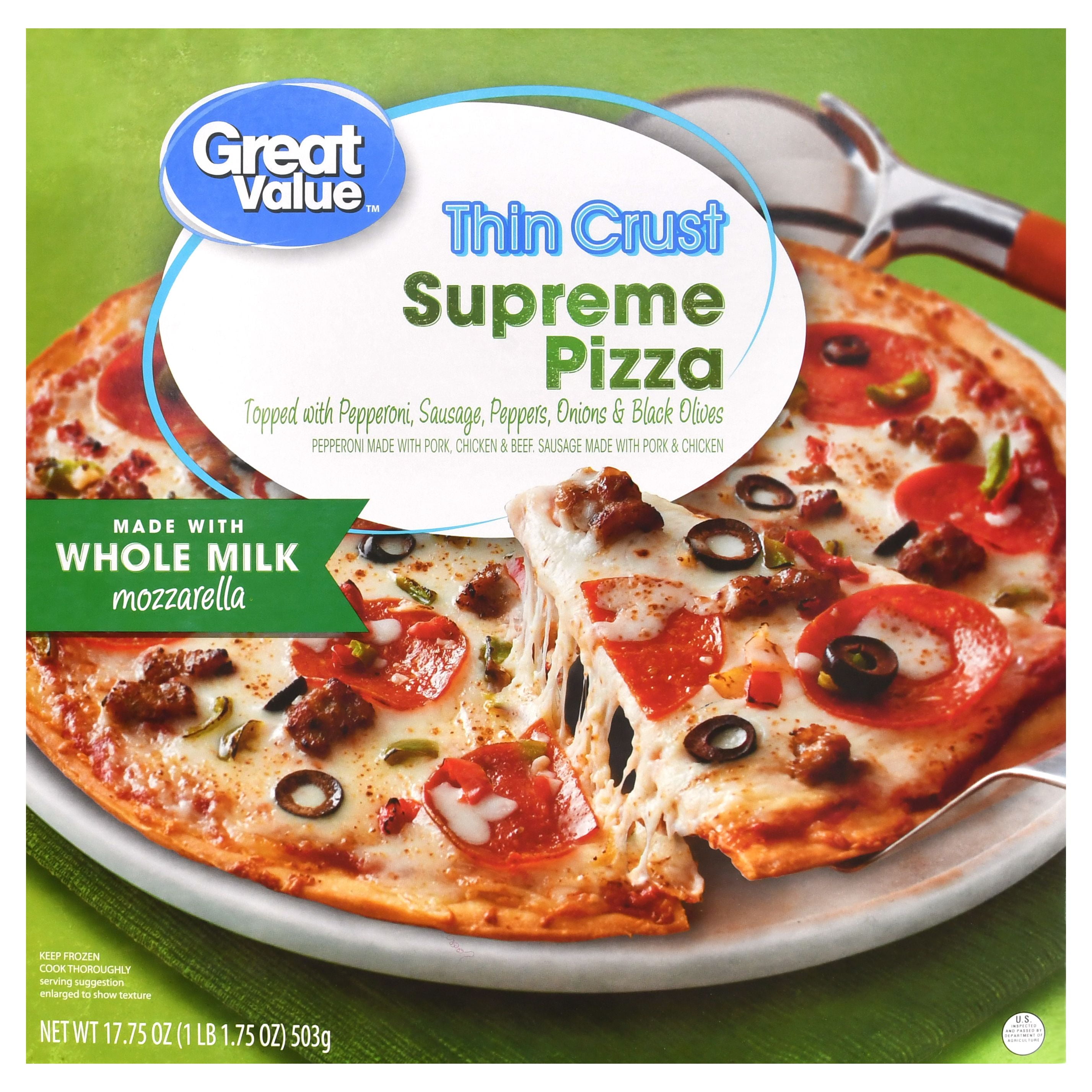 Great Value Frozen Thin Crust Supreme Pizza, 17.75 oz
