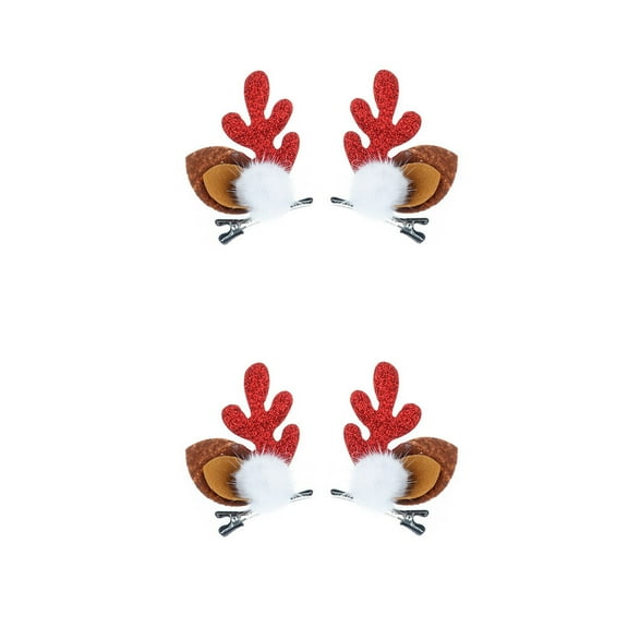 ELAYARD 2 Pairs Antler Hair Clips Christmas Hair Pins Party Headdress Barrettes Material Accessories