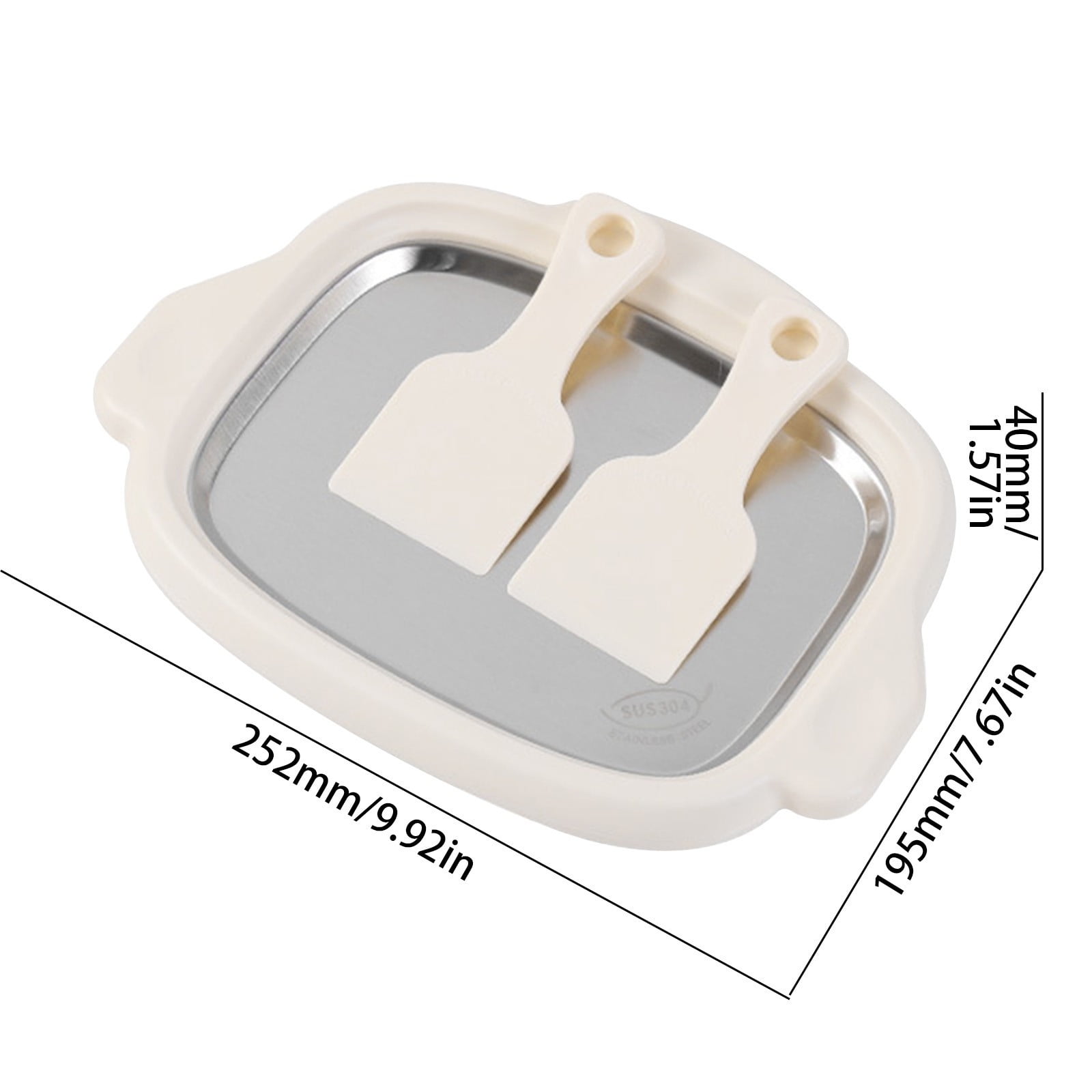 304 Stainless Steel Homemade Stir Fry Ice Maker Stir Fry Ice Tray Multi-purpose Stir Fry Yogurt Stir Fry Ice Cream And Stir Fry Ice Maker