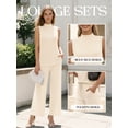 thumbnail image 2 of MOYIKO 2 Piece Sets for Women Casual Summer Outfits Sleeveless Tops and Wide Leg Pants with Pockets Travel Vacation Lounge Sets, 2 of 7