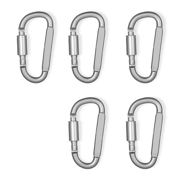 Small Carabiner Clip Aluminum Mini D-shape Spring Keyring For Keychain/climbing  /fishing/hiking Outdoor(10pcs, Random Color)