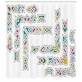 thumbnail image 3 of Ambesonne Irish Shower Curtain, Gaelic Ornament Patterns, 69"Wx84"L, Multicolor, 3 of 3