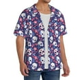 thumbnail image 4 of Fotbe Skull cartoon flower print Short Sleeve Button Down Shirts for Men Casual Summer Beach Wrinkle Free Shirt-X-Large, 4 of 7