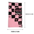 thumbnail image 3 of LACKUST Love Checkered Beach Towel - Oversized, Quick-Dry & Sand-Proof for Beach, Pool & Camping - 70x150cm (Pink & Black), 3 of 3