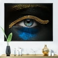 thumbnail image 2 of Designart 'Girl Eyes With Gold Chain and Blue Pigment' Modern Framed Canvas Wall Art Print, 2 of 5