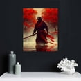 thumbnail image 4 of Shiartex Japanese Wall Art - Japanese Armored Samurai art Painting Anime Posters Wall Decor Home Red Plum Blossom Vintage Canvas Ocean Decor Modern Living Room Bedroom Artwork 16x20 in/12x16 in, 4 of 4