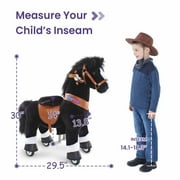 PonyCycle Kid-Powered Hores Ride-On Toy, No Battery, Smooth Wheels, Ages 3-4, Black, Ux326