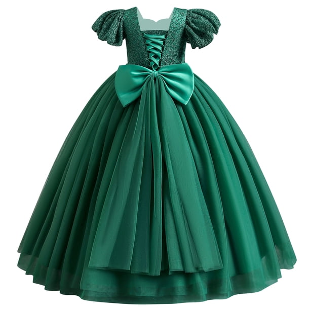 IBTOM CASTLE Flower Girls Sequin Lace-up Bow Dress for Kid Wedding  Bridesmaid Pageant Party Formal Long Gown Communion Tulle Dresses 13-14  Years Green - Walmart Business Supplies