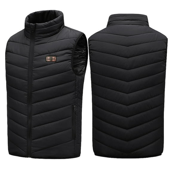 Heated Vest for Men Usb Rechargeable 2 Heat Levels 11 Heating Zones Waterproof Electric Heated Jackets Heated Jacket Black L
