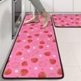 thumbnail image 2 of Kitchen Rugs Sets Of 2,Strawberry Plants Fruit Flower Pink Pattern Anti Fatigue Kitchen Mat Rugs Non Slip Washable,Decorative Kitchen Floor Mats for Kitchen,Sink,Laundry,17"x47"+17"x47", 2 of 5