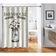 thumbnail image 5 of Farmhouse Shower Curtain, French Country Shabby Chic Spring Floral White Cotton Flower in Jar Vintage Barn Wood Rustic Bathroom Decor, Waterproof Fabric Shower Curtain, 72 X 72 Inch, Leaves, 5 of 6