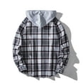 thumbnail image 4 of Long Sleeve Shirt men Casual Turndown Long Sleeve Button Closure Plaid Print Hooded Shirt Shirts for Men Long Sleeve Men Long Sleeve Shirt Men Shirts Long Sleeve, 4 of 9