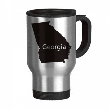 

America USA Map Outline Travel Mug Flip Lid Stainless Steel Cup Car Tumbler Thermos