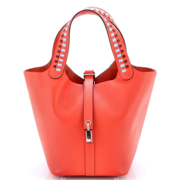 Pre-Owned Picotin Lock Bag Tressage Epsom PM By Rebag