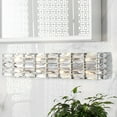 thumbnail image 5 of JONATHAN Y Evelyn Crystal Rectangle 31.75" 4-Light Iron/Crystal Glam Modern LED Vanity Light, Chrome, 5 of 7