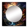 thumbnail image 2 of Designart "Enigmatic Scenery Journeying Towards the Grand Enigma II" Abstract Landscape Square Mirror Wall Decor Modern - Large Yellow Square Bathroom Mirror - Square Printed Wall Mirror Art, 2 of 5