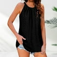 thumbnail image 2 of Womens Shirts Summer Tank Top For Loose Fit High Neck Sleeveless Halter Tops Casual Pleated Eyelet Flowy Shirts Blouse Womens Tops, 2 of 6