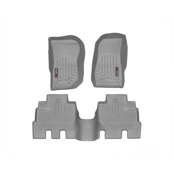 WeatherTech Custom Fit FloorLiners compatible with Jeep Wrangler JK Unlimited 4-Door, Wrangler Unlimited 4-Door - 1st & 2nd Row, Grey