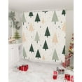 thumbnail image 3 of Polyester Fabric Green Beige Christmas Shower Curtain, Xmas Tree Snowflake Waterproof Bathtub Curtain Bathroom Decor Set with Hooks 72 x 72 Inches,, 3 of 6