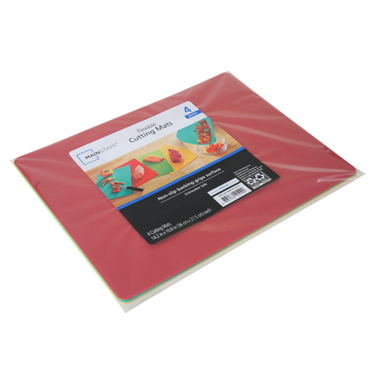 Plastic Flexible Cutting Boards for Kitchen Set of 4, WK Colored