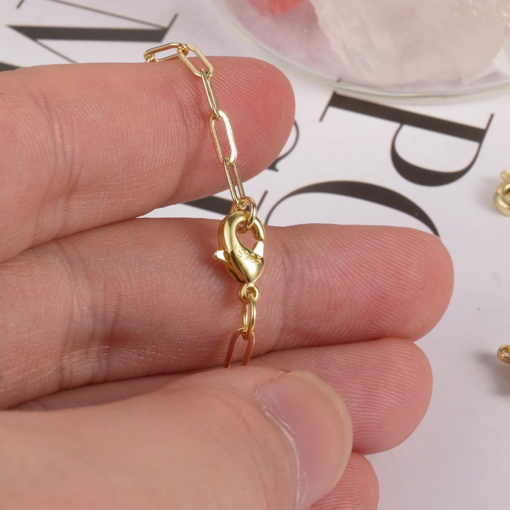 Lancharmed Gold Bracelet 14K Gold Plated Attachmentlobster Clasp 10 Open Jump Rings10 Necklace Jewellery Clasp Snecklace Extenders for Womens Classroom Valentines Gifts
