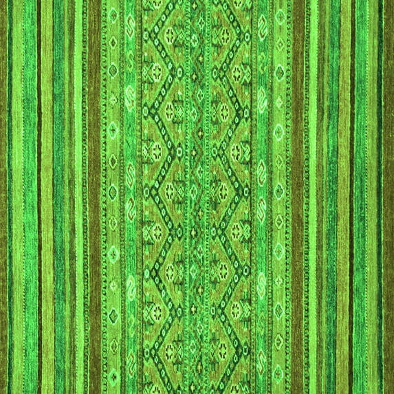Ahgly Company Indoor Square Abstract Green Modern Area Rugs, 6' Square