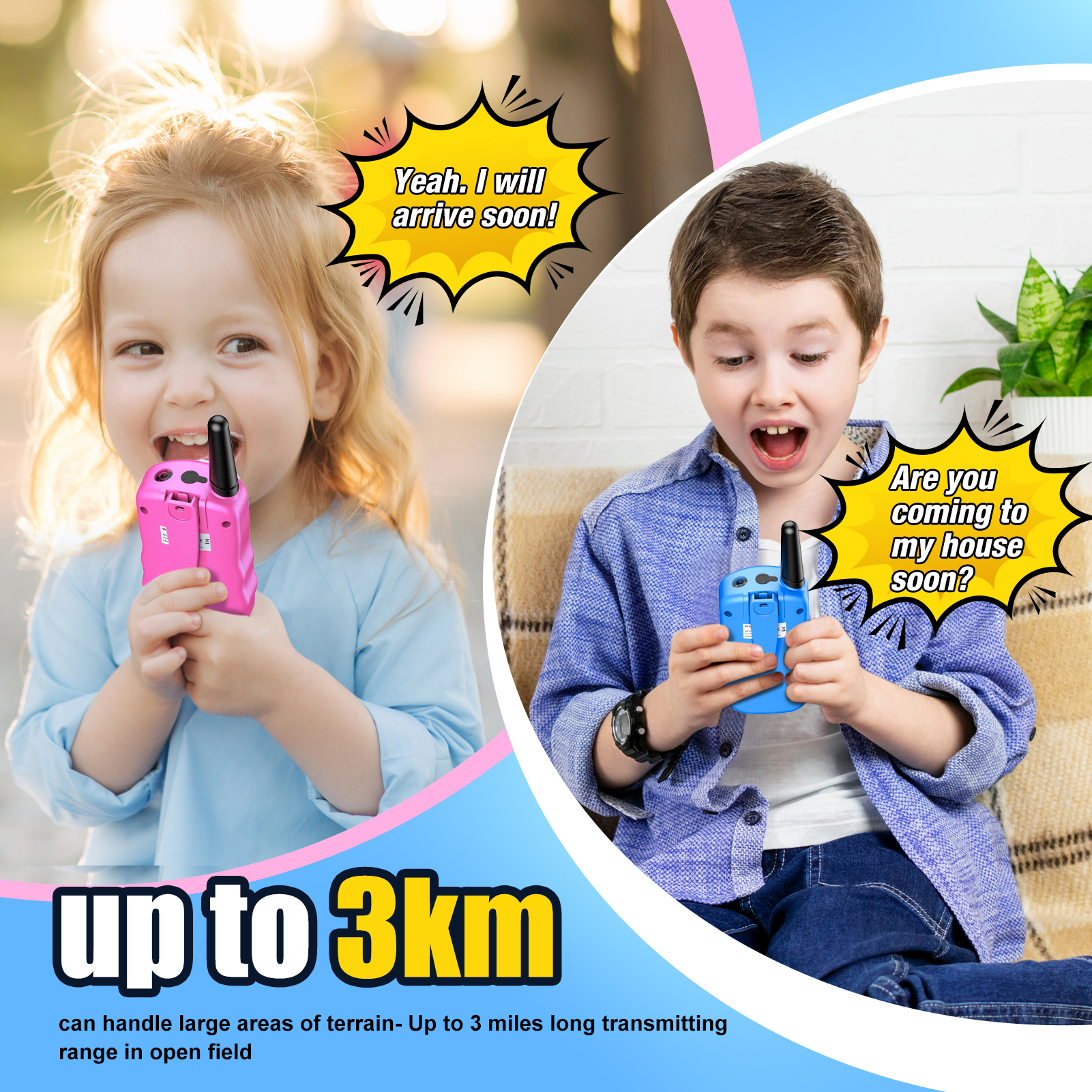 ATOPDREAM Kids Walkie Talkies 3-Pack photo 2