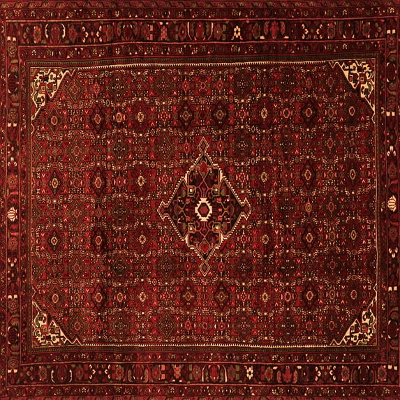 Ahgly Company Indoor Square Persian Orange Traditional Area Rugs, 5' Square