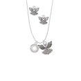 thumbnail image 2 of Delight Jewelry Silvertone I would be lost without you Silver tone Guardian Angel Charm Necklace and Stud Earrings, 2 of 4