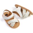 thumbnail image 6 of SOFMUO Baby Girls Knitted Sandals Premium Soft Anti-Slip Rubber Sole Infant Summer Walking Shoes Toddler First Walkers (White,12-18 Months), 6 of 6