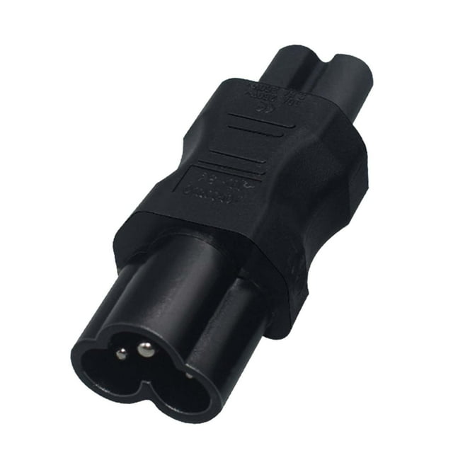Convertidor de adaptador IEC 320 C6 a C7 de macho a 2 pines hembra, buena disipación de calor y dureza, resistencia a altas temperaturas Hugo cable de extensión de alimentación