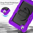 thumbnail image 6 of Case for iPad Pro 11 Inch 2022/2021/2020/2018 4th/3rd/2nd/1st Gen with Screen Protector, 360 Degree Rotating Kickstand Hand Strap Shockproof Cover with Shoulder Strap, Purple, 6 of 7