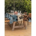 thumbnail image 4 of 60x84 Inch Outdoor Tablecloth with Umbrella Hole Zipper Rectangle Blue Brown Rectangular Tablecloths Outside Waterproof Rustic Farmhouse Dog Paw Vintage Patio Table Cloth Cover for Picnic Party, 4 of 8
