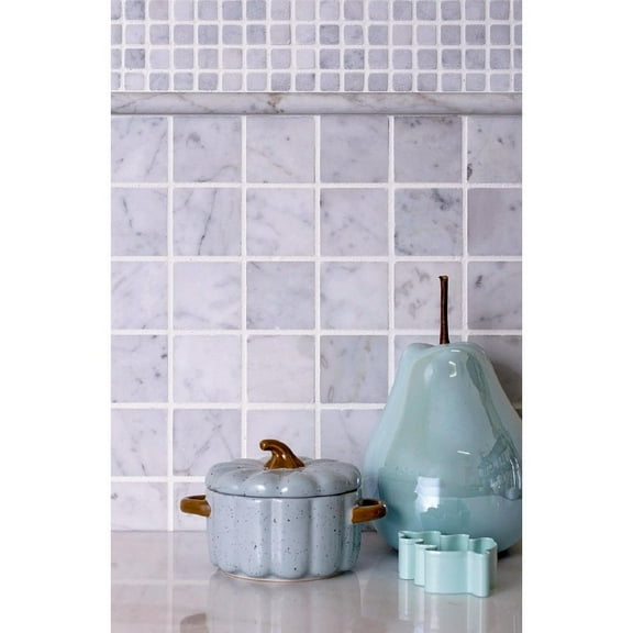 Apollo Tile   5 Pack White 12-in. x 12-in. Square Chip Honed Marble Mosaic Tile (5.00 Sq ft/case)